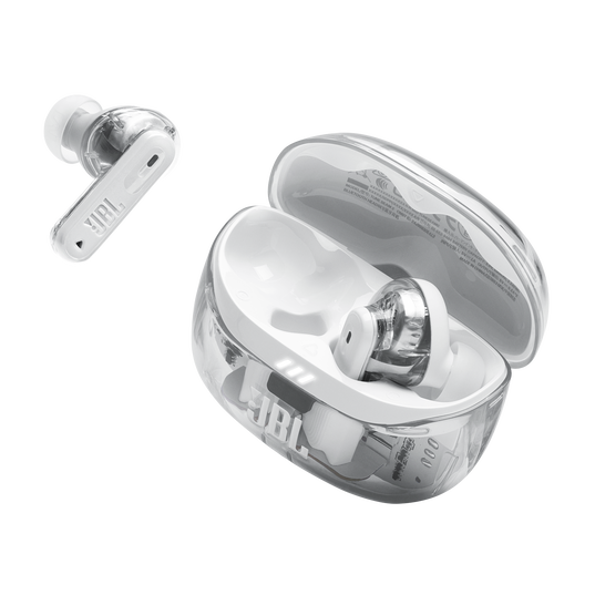 JBL Tune Beam 2 Ghost Edition - Ghost White - True Wireless Noise Cancelling Earbuds - Detailshot 2